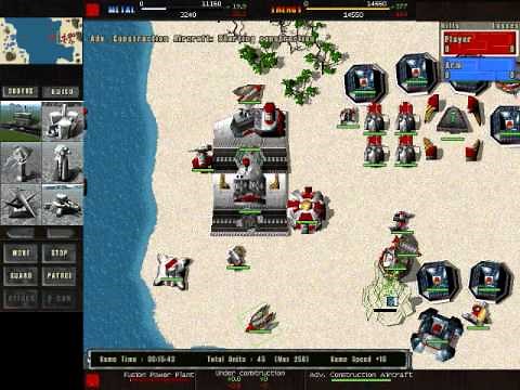 Total Annihilation Skirmish Gameplay - Coast to Coast Player vs. Hard CPU battle