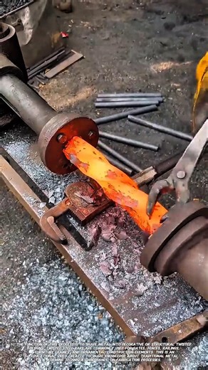 Hot Steel Twisting Process with Manual Machine | Traditional Metal Forming Technique.