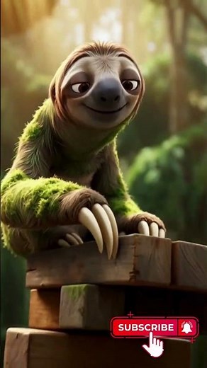 The Sloth vs The Giant Jenga Tower 🦥🏗️ | Pixar-Style Short Animation