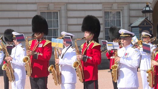 Ukraine's naval band joins Scots Guards for joint performance