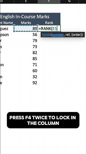 How to Find Student Ranks Using the RANK Function in Microsoft Excel | Step-By-Step Tutorial