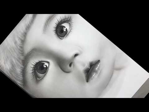 Very Easy Drawing Baby Eyes Step by step Charcoal Pencil