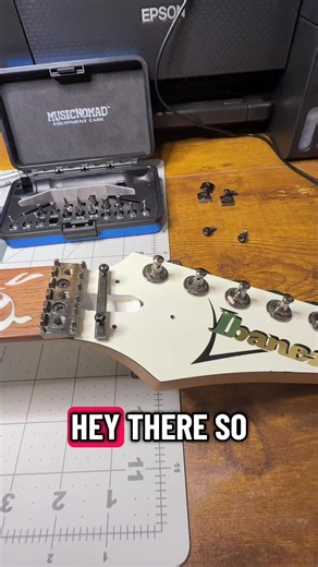 Ibanez JEM Junior relicing #guitar #workshop #workfromhome #santanvalleyguitarrepair #fixingthingswithstrings