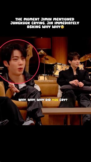 The moment jimin mentioned Jungkook crying. jin immediately Asking why why🥹#jinkook