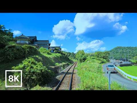 Rural Summer Train Ride in Hiroshima / 8K 60fps HDR / Calm Piano + Natural Ambience