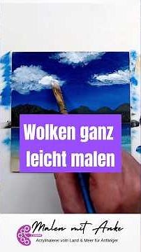 Luftige Wolken mit Acryl malen - Schritt für Schritt erklärt 👍🎨 #shortvideo