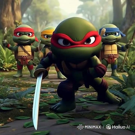 4 Baby Ninja Turtles Showing Their Cool Skills | Cute & Fun Action