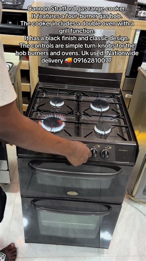 UK Used Buner’s Gas Cooker with Double Oven and Grill