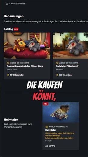 Neue Housing Deko im B.net Shop mit neuer Währung 🏡 #worldofwarcraft