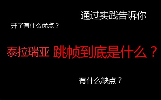 【泰拉瑞亚】跳帧到底有什么用？