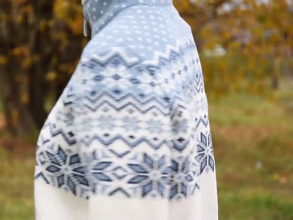 Blue Fair Isle Sweater Knitted Scandinavian Woolen High-neck Cardigan With Nordic Icelandic Flower Patterns for Women on the Zipper Woollana - Etsy