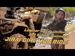 Wetlook Mud Tokyo Girl Adventures Muddy Buggy Ride Trashes Leather Sailor Uniform & Swimsuit | 泥まみれ
