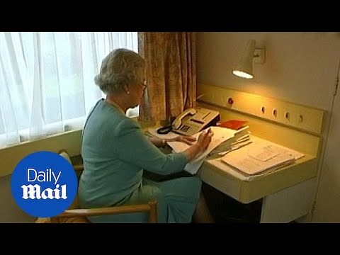 Rare footage shows The Queen working aboard the Royal Train