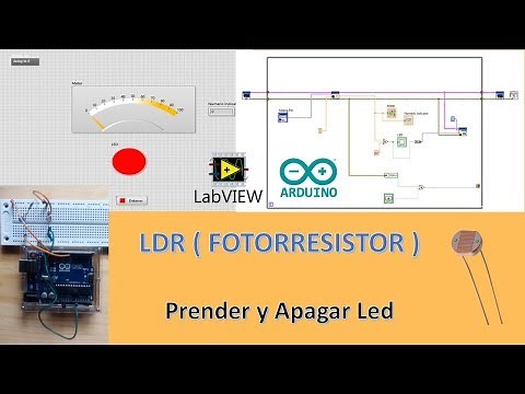 Medidor de luz solar, Sensor LDR o Fotorresistor con Arduino y LabVIEW | Prender y Apagar Led
