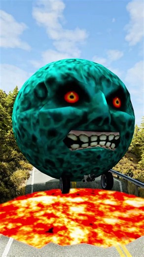 Big & Small Moon Monster Cars vs lava - BeamNG.Drive