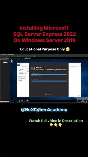 Install SQL Server Express 2022 | Windows Server 2019 #shorts #nexcyberacademy #ethicalhacking