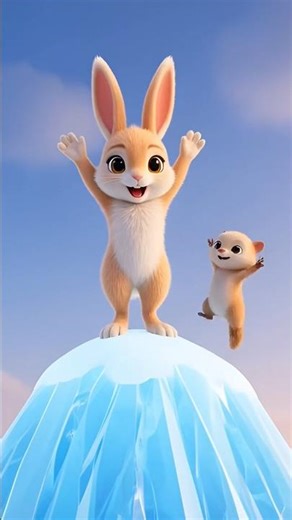 Cute rabbit rhymes | bunny dancing | rabbit in desert, mountains #cute #rabbit #bunny #aicarton #kid