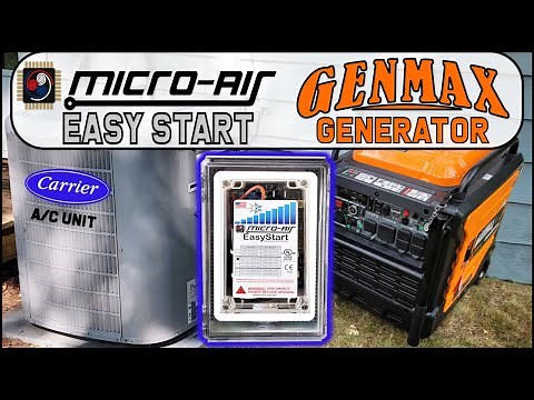Micro Air Easy Start Install on Carrier A/C Unit with GENMAX 9000 Inverter Generator Demonstration.
