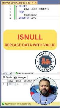 👉 SQL ISNULL Function Explained in 30 Sec | Replace NULL with Value in SQL Server #learnsql #shorts
