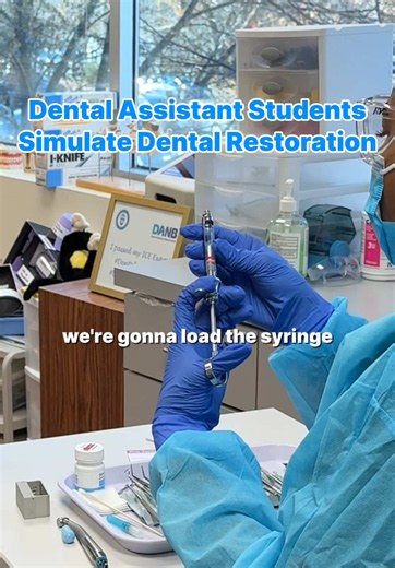 Think dental assistants just hand instruments to the dentist? 👀 From preparing materials and assisting during procedures to patient care and post-treatment support, there's a lot happening behind the scenes. Watch these Dental Assisting students work through an amalgam restoration procedure under instructor guidance. 🦷✨ #dentalassistant #dentalassisting #healthcare #dentist