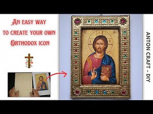 How to make an easy Orthodox icon in the golden frame ✅️