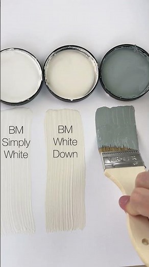 A beautiful paint combo: BM Simply White, BM White Down, and BM Brewster Gray. #paintcolor
