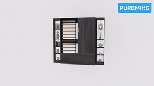 PUREMIND Large Murphy Bed Cube Cabinet, 66 Inches Fold up Murphy Wall Bed, 2 in 1 Murphy Cabinet Bed Horizontal Hidden Murphy Beds Space Saving for Guest Bedroom Grey