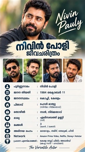 Nivin Pauly Biography | Age, Family, Wife, Children, Movies & Complete Life Story