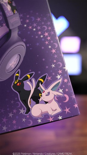 A soundscape fit for day and night. Unboxing the Razer Kraken V4 X - Espeon & Umbreon Edition, complete with Razer Chroma RGB and a design inspired by the Psychic and Dark type duo. Bring the duo to your setup via link in bio. #razer #pokemon #gamingheadset