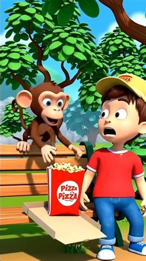 Funny Monkey Steals Popcorn 😂🍿 | Cartoon Comedy #Shorts