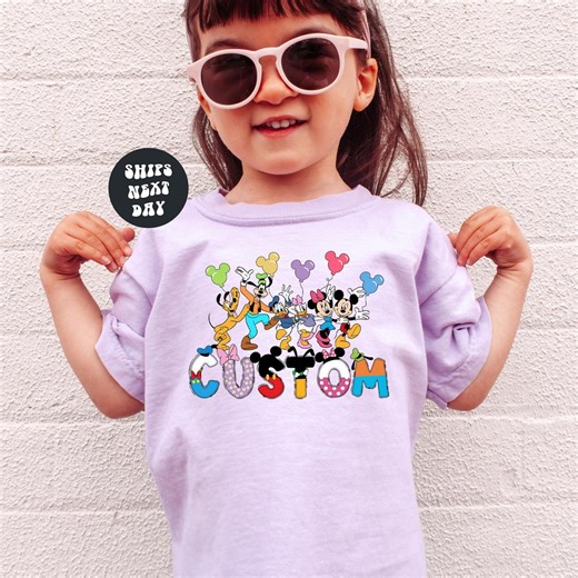 Custom Name Disney Shirts Disney Family Trip Shirt Walt Disney World Family Matching Tees Disney Characters Alphabet Comfort Colors® Shirt - Etsy