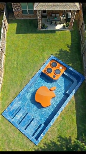 Backyard iPhone Pool Transformation | Apple Logo Island + Luxury Tech Pool Build Timelapse