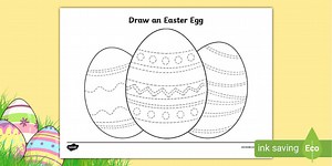 EYFS Draw an Easter Egg Pencil Control Activity