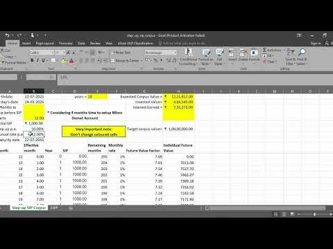 SIP for Child Education: How to Calculate Target Corpus & SWP Plan using a excel sheet.