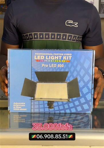 Illumine tes photos et vidéos comme un pro 📸✨ Le LED Light Kit Pro LED 600 est parfait pour TikTok, YouTube, interviews, maquillage et photos studio. Éclairage puissant, lumière uniforme et réglable pour un rendu net et professionnel. Idéal pour créateurs de contenu, vendeurs en ligne et shootings 🔥 💡 Lumière forte – 🎥 Qualité pro – ⚙️ Facile à installer #LEDLight #KitEclairage #CreateurDeContenu #StudioPhoto #TikTokShop