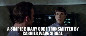 A simple binary code transmitted by carrier wave signal.