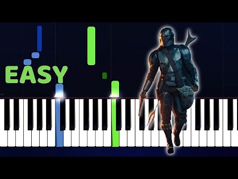 Star Wars THE MANDALORIAN MAIN THEME - Easy Piano Tutorial with SHEET MUSIC