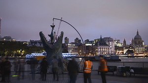 As the sun rose over London, so did a life-size creature! Watch the Mosasaurus appear by the River Thames to celebrate the release of #JurassicWorld on 3D, Blu-ray, and DVD: http://po.st/JWAmazon | Jurassic World