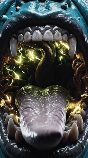 3D monster open mouth