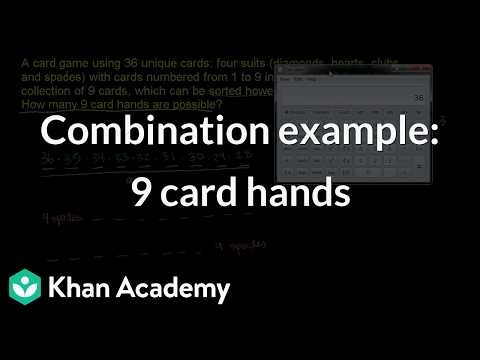 Combination example: 9 card hands | Grade 11 | Math | NCERT | Khan Academy (IN accent)