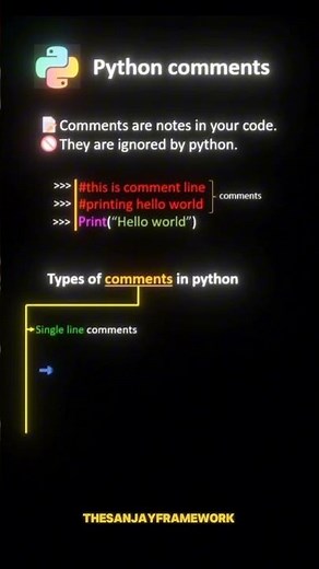 Python Comments 📝 | Single-Line & Multi-Line #thesanjayframework #computerscience