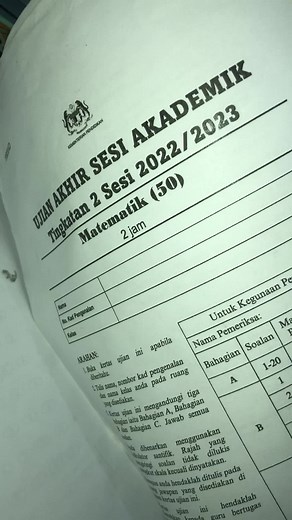 Contoh Soalan UASA Matematik Tingkatan 2