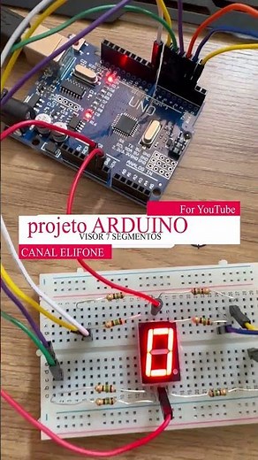 ARDUINO COM CIRCUITO DE VISOR 7 SEGMENTOS #arduino #7segmentos
