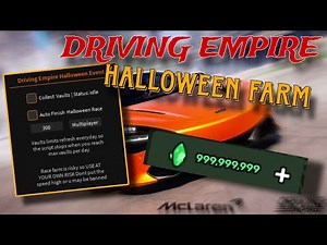 *OP* Driving Empire Halloween Event Script | Vault Farm, Race Farm | Roblox Script/Hack Showcase