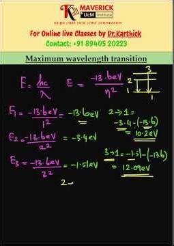 Atoms/Energy level/Wavelength/Class 12/ Dr Karthick