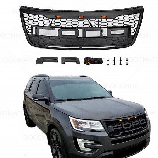 Grill For 2011 2012 2013 2014 2015 Ford Explorer Raptor Grill W/E ligh