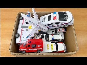 Ambulance, police car and fire truck with ladder. Learn about siren sounds!