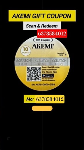 Akemi Gift Coupon Token Scanner BarcodeScan Or Redeem Kaise Karen | How To UseScretch Card