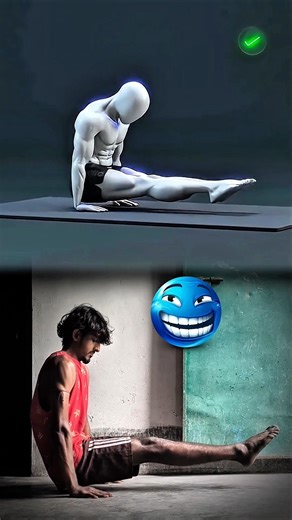 L-Sit Hold 🔥 Real vs Animation | Core Strength Challenge