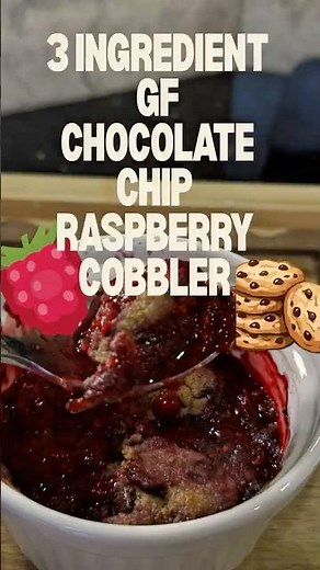Easy Gluten Free Chocolate Chip Raspberry Cobbler | No Added Sugar 🍫🍓